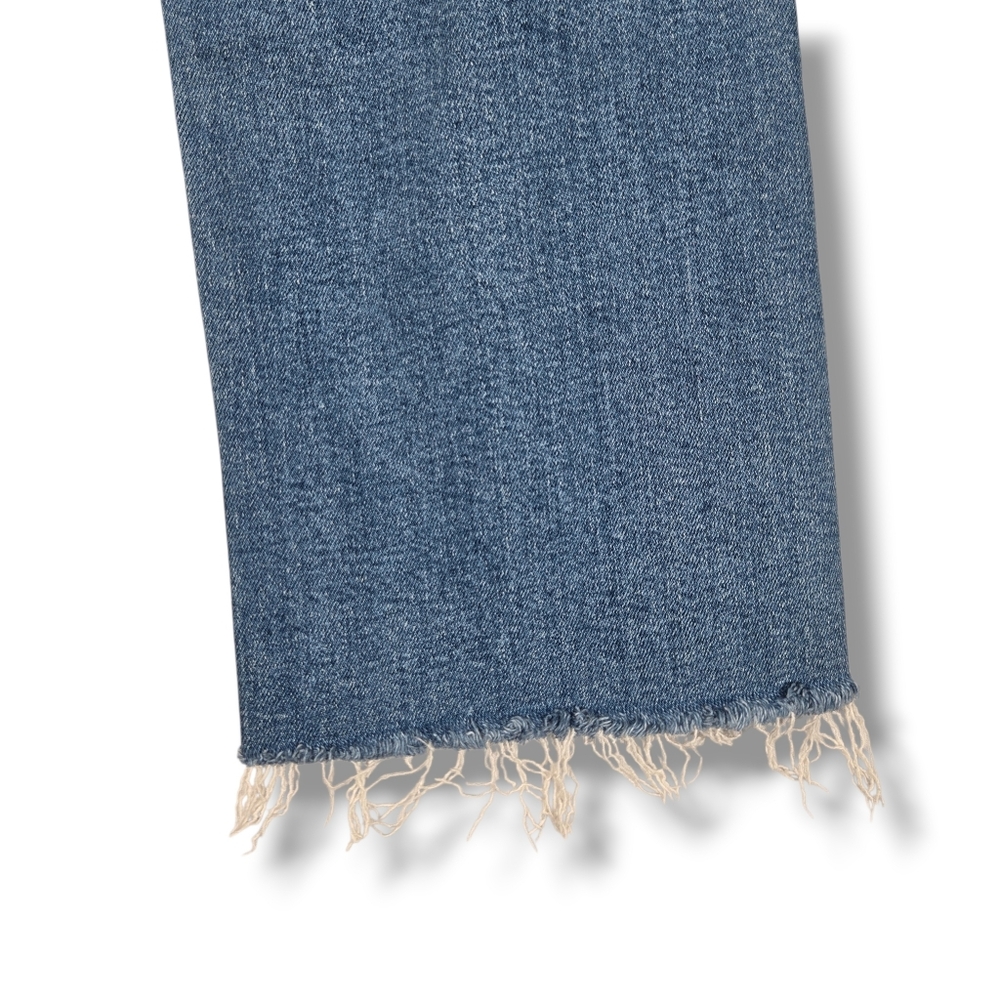 Mother The Tripper Ankle Fray Size 33 Button Fly Distressed Holes Raw Hem - Picture 13 of 16